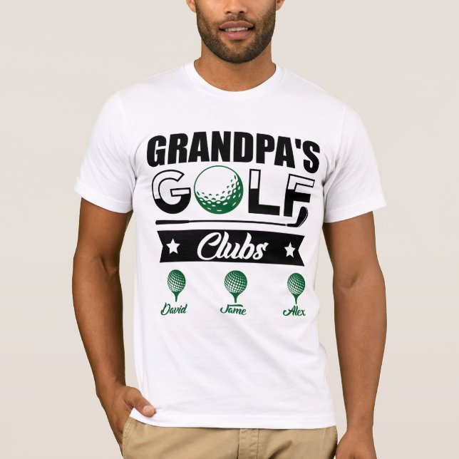 Personalisierter Golfclub von Opa T-Shirt (Vorderseite)
