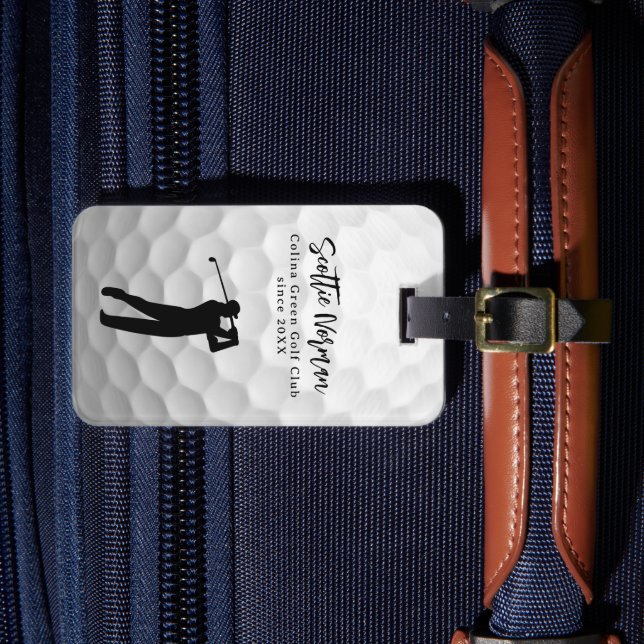 Personalisierter Golfer-Name Golfball  Gepäckanhänger (Vorderseite Insitu 4)