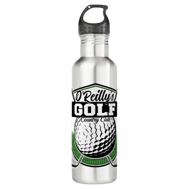 Personalisierter Golfer Player Pro Golf Country Cl Edelstahlflasche (Vorderseite)