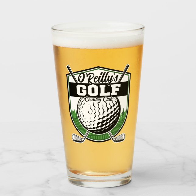 Personalisierter Golfer Player Pro Golf Country Cl Glas (Vorne (Gefüllt))