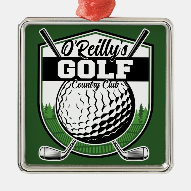 Personalisierter Golfer Player Pro Golf Country Cl Ornament Aus Metall (Vorne)