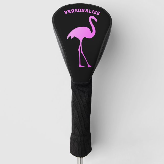 Personalisierter Golffahrerdeckel mit rosa Flaming Golf Headcover (Vorderseite)