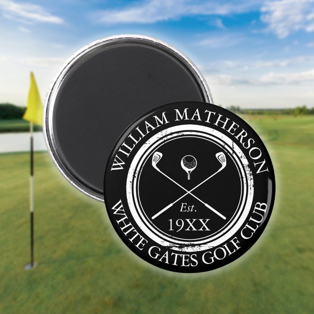 Personalisierter Golfklub Name Golf Alter Briefmar Magnet (Personalized Golf Club Name Golf Aged Stamp Magnet)