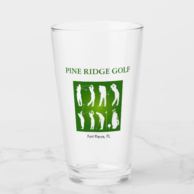 Personalisierter Golfplatz Glass Tumbler (Vorderseite)