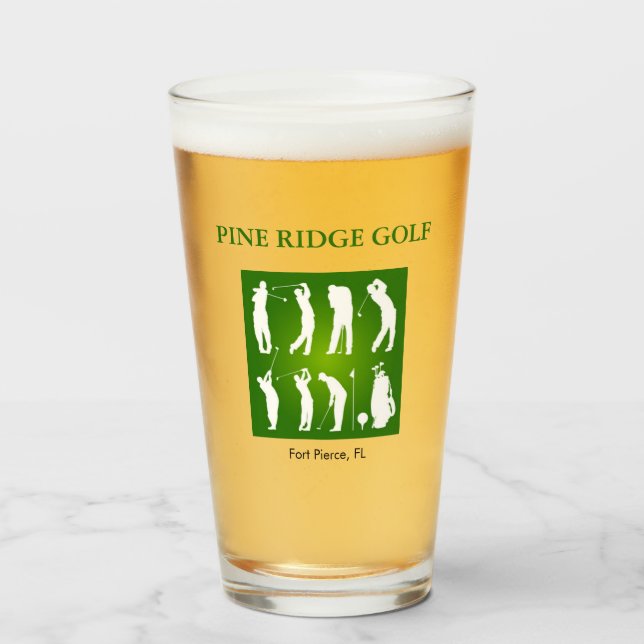 Personalisierter Golfplatz Glass Tumbler (Vorne (Gefüllt))