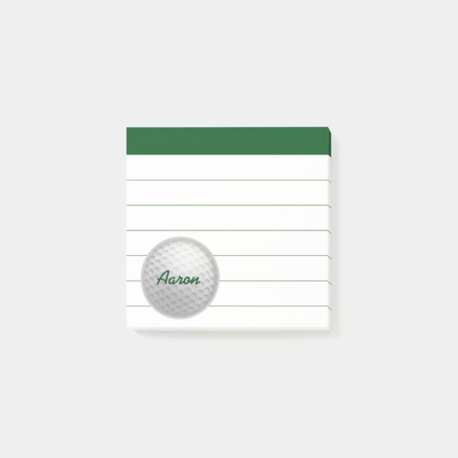 Personalisierter Golfposten - Hinweise Post-it Klebezettel (Vorderseite)