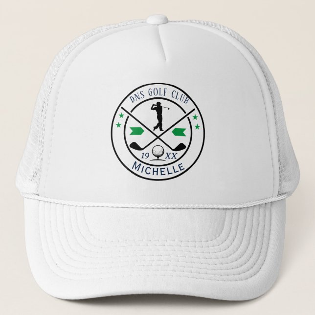 Personalisierter Golfschläger Name Classic Truckerkappe (Vorderseite)