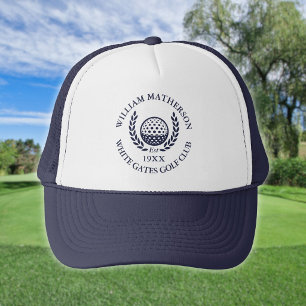 Personalisierter Golfschläger Name Navy Blau Truckerkappe