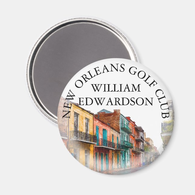 Personalisierter Golfschlägername der New Orleans  Magnet (Vorderseite/Rückseite)