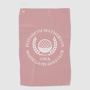 Personalisierter Golfschlägername Dusty Rose Pink Golfhandtuch