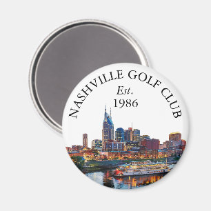 Personalisierter Golfschlägername Nashville Skylin Magnet