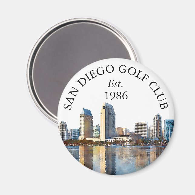 Personalisierter Golfschlägername San Diego Skylin Magnet (Vorderseite/Rückseite)
