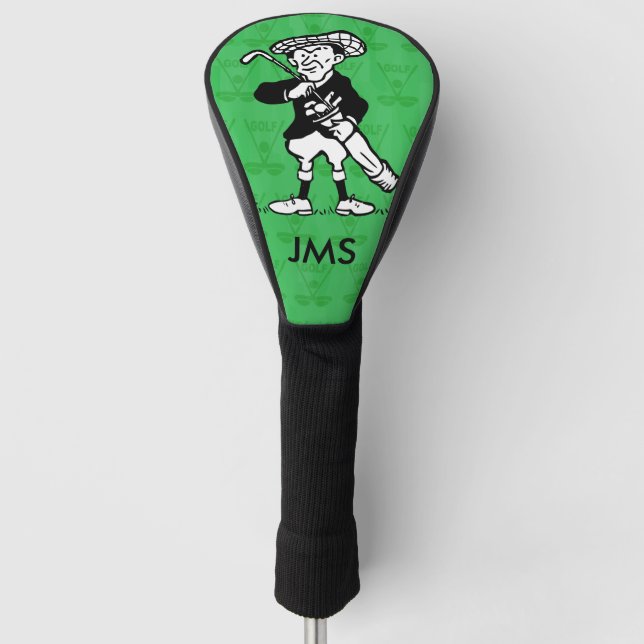 Personalisierter Golfspieler Cartoon Golf Headcover (Vorderseite)
