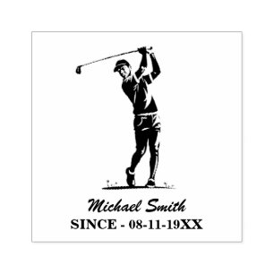 Personalisierter Golfspieler Golfer Golfspielen Gummistempel
