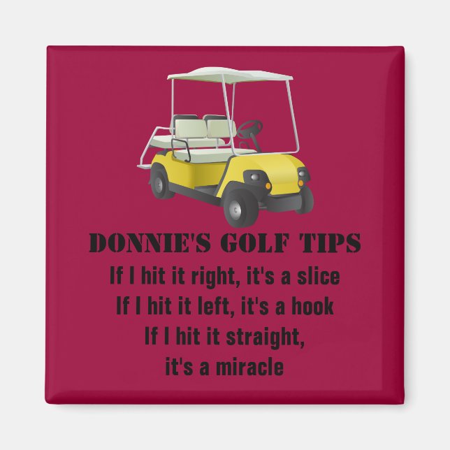 Personalisierter Golftipp Golfer Rotes Magnet (Vorne)