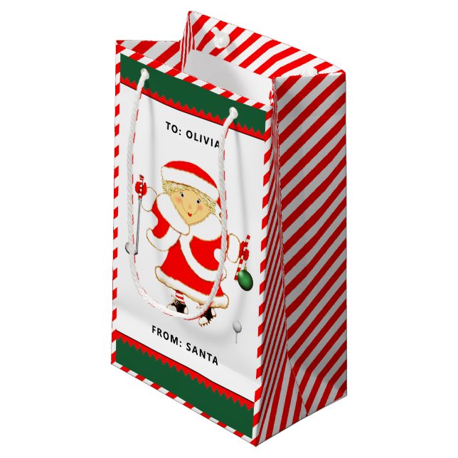 Personalisierter Golfurlaub Kleine Geschenktasche Kleine Geschenktüte (Vorderseite Schrägansicht)