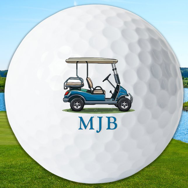 Personalisierter Golfwagen mit 3 Anfangsbuchstaben Golfball (Von Creator hochgeladen)
