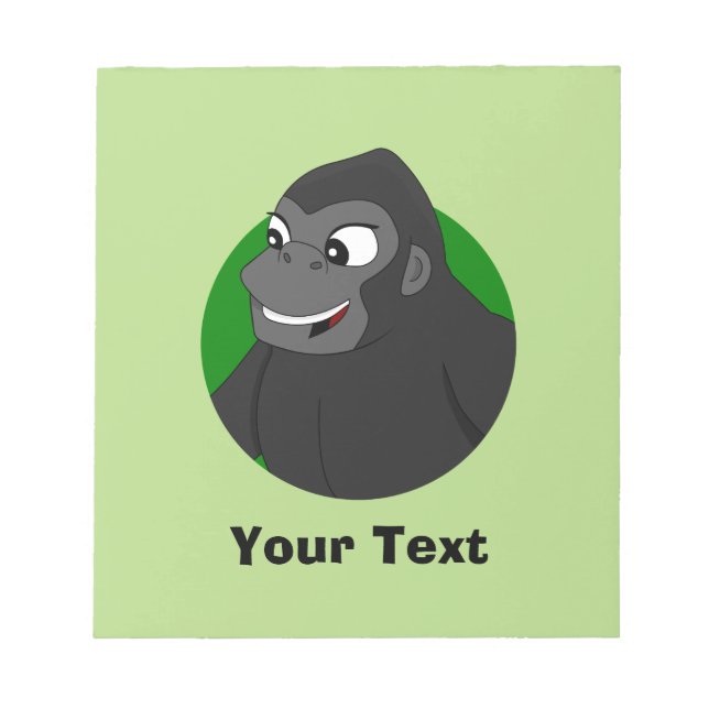 Personalisierter Gorilla Cartoon Notepad Notizblock (Vorderseite)