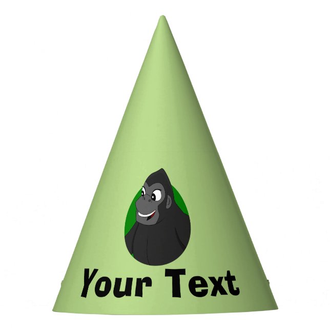 Personalisierter Gorilla Cartoon Party Hat Partyhütchen (Vorderseite)