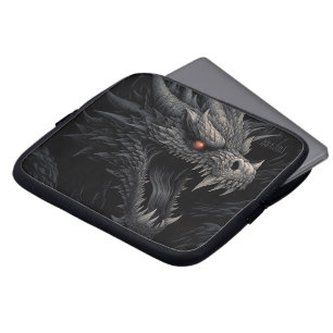 Personalisierter gotischer Drachenkopf Laptopschutzhülle