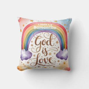 Personalisierter Gott ist Liebe Boho Christlich Ki Kissen