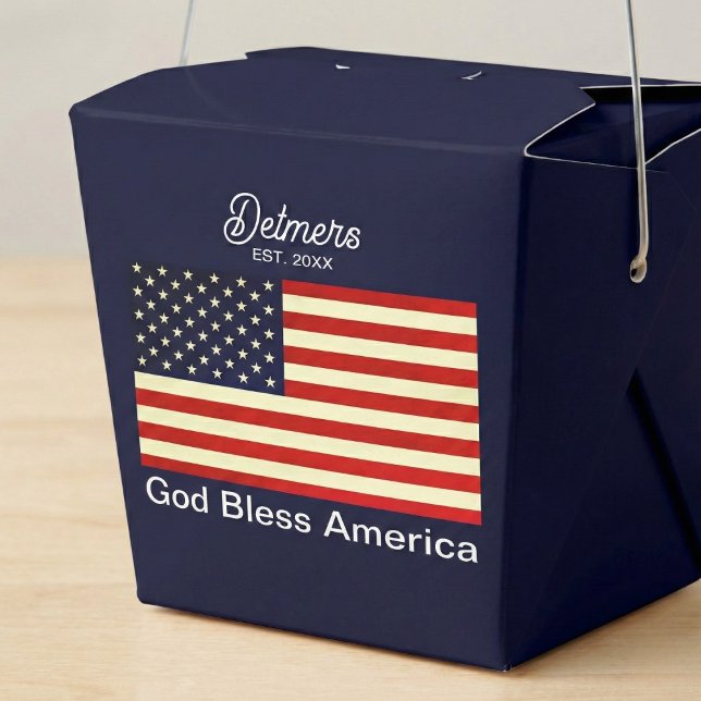 Personalisierter Gott segne Amerika Fahne Geschenkschachtel (Pack your party with patriotism.)