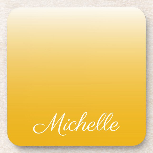 Personalisierter Gradient Ober gelb Untersetzer (Vorderseite)