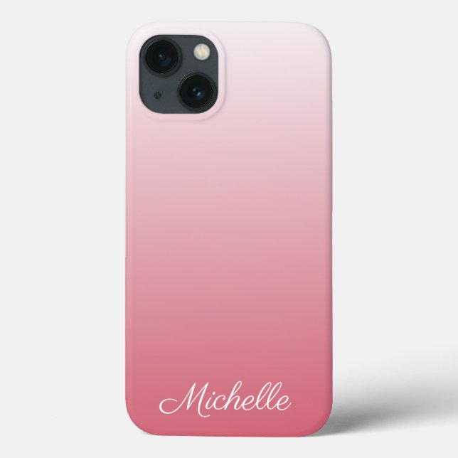 Personalisierter Gradient Ober Lachs Rosa Case-Mat Case-Mate iPhone Hülle (Rückseite)