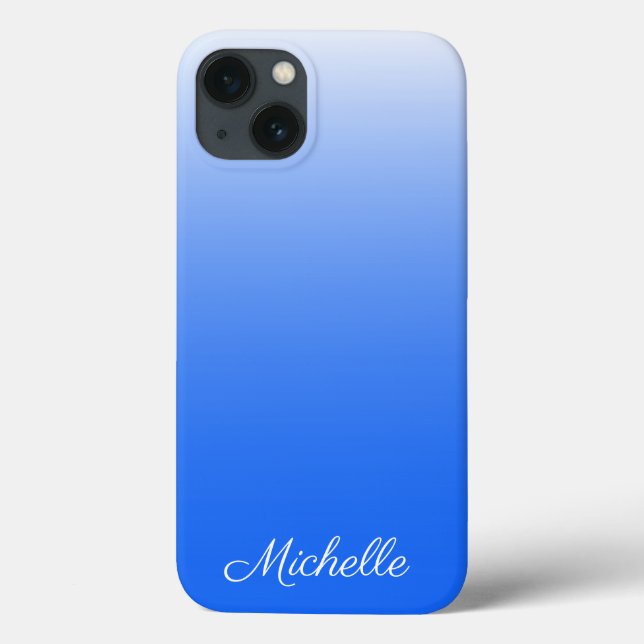 Personalisierter Gradient ombre elektrisch blau Ca Case-Mate iPhone Hülle (Rückseite)