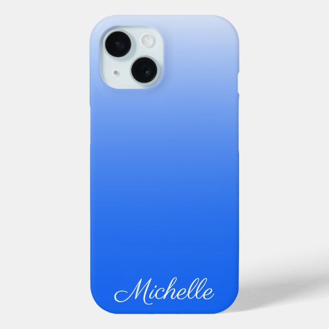 Personalisierter Gradient ombre elektrisch blau Case-Mate iPhone Hülle (Rückseite)