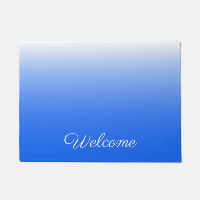 Personalisierter Gradient ombre elektrisch blau Fußmatte (Vorderseite)