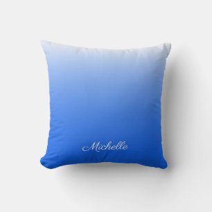 Personalisierter Gradient ombre elektrisch blau Kissen