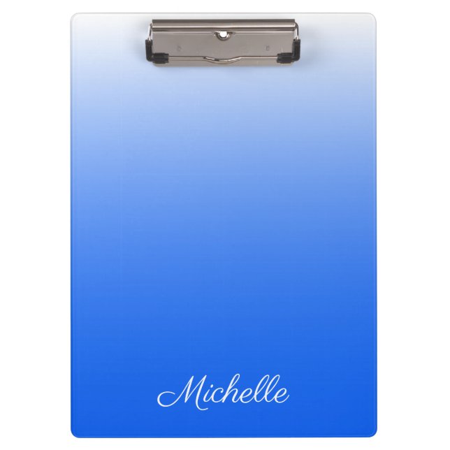 Personalisierter Gradient ombre elektrisch blau Klemmbrett (Vorderseite)
