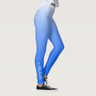 Personalisierter Gradient ombre elektrisch blau Leggings
