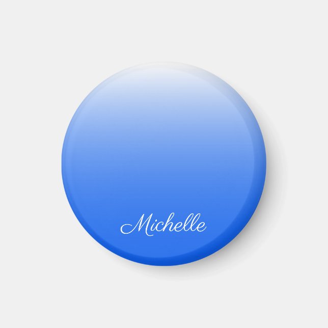 Personalisierter Gradient ombre elektrisch blau Magnet (Vorne)