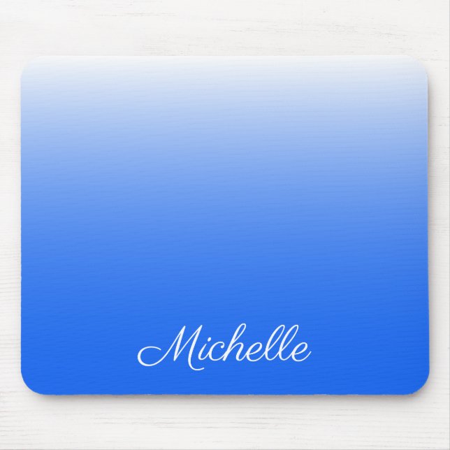Personalisierter Gradient ombre elektrisch blau Mousepad (Vorne)