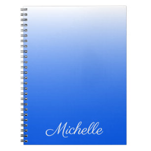 Personalisierter Gradient ombre elektrisch blau Notizblock