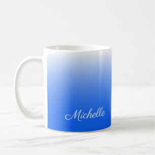 Personalisierter Gradient ombre elektrisch blau Tasse