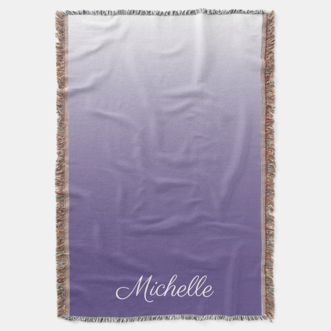 Personalisierter Gradient ombre Ultra Violet Decke (Vorderseite Vertikal)