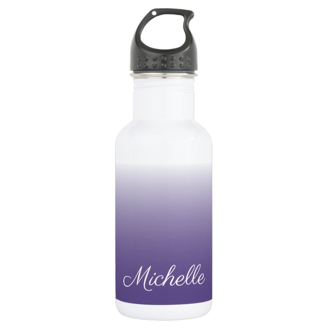 Personalisierter Gradient ombre Ultra Violet Edelstahlflasche (Vorderseite)