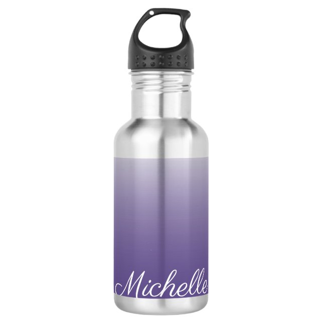 Personalisierter Gradient ombre Ultra Violet Edelstahlflasche (Vorderseite)