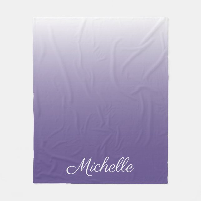 Personalisierter Gradient ombre Ultra Violet Fleecedecke (Vorderseite)