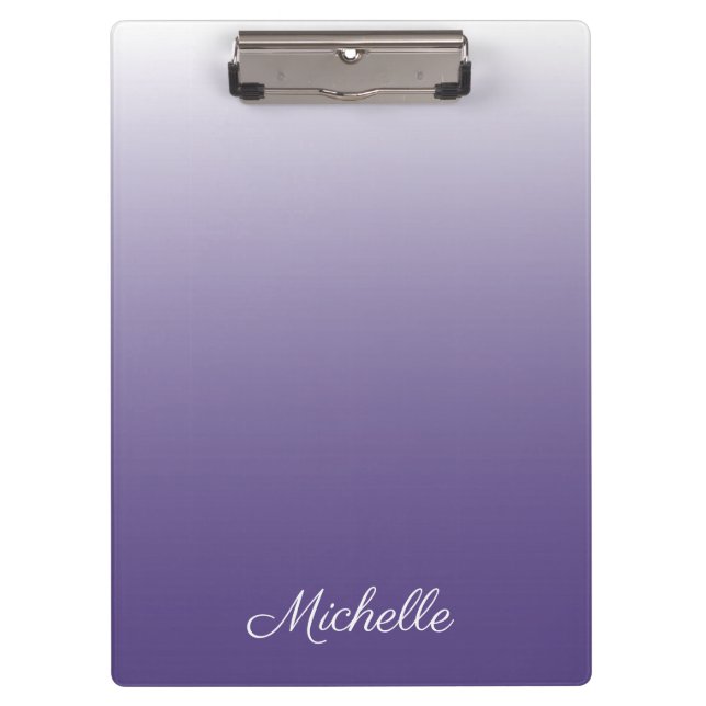 Personalisierter Gradient ombre Ultra Violet Klemmbrett (Vorderseite)