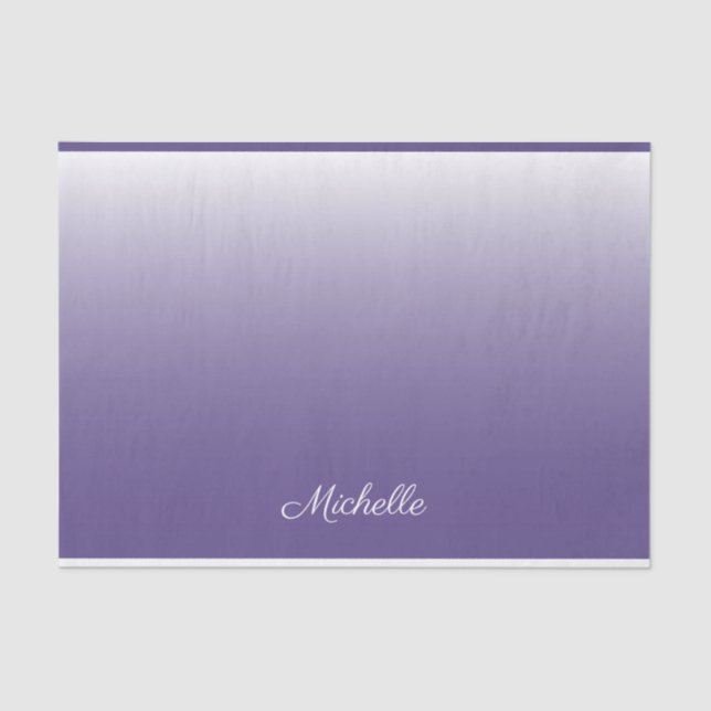 Personalisierter Gradient ombre Ultra Violet Seidenpapier (Vorderseite)