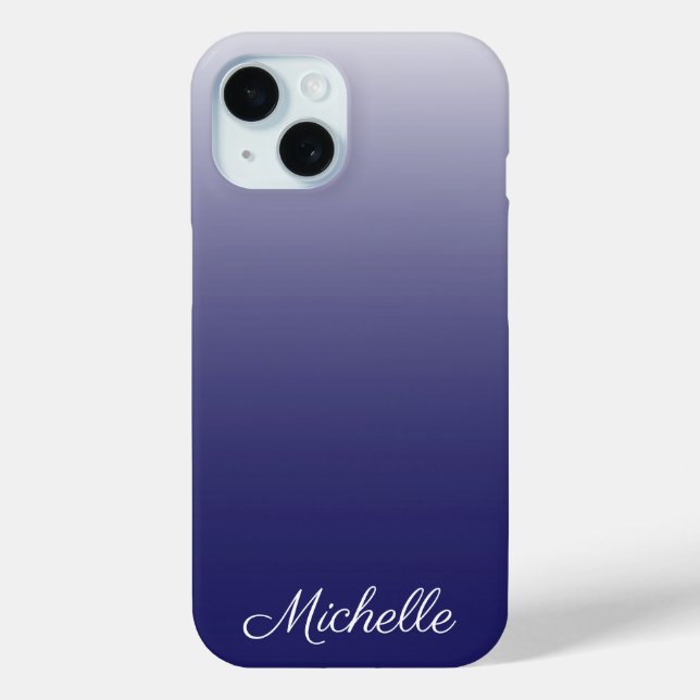 Personalisierter Gradientenblau Case-Mate iPhone Hülle (Rückseite)
