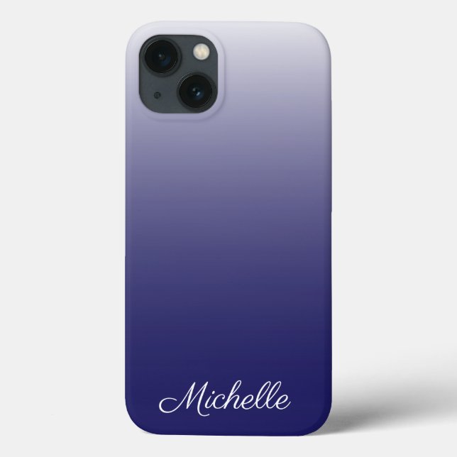 Personalisierter Gradientenombre marineblaue Case- Case-Mate iPhone Hülle (Rückseite)