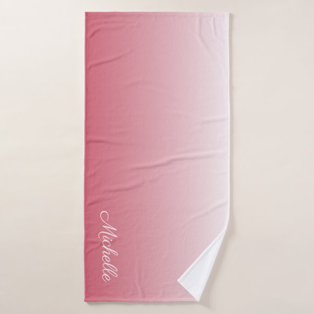 Personalisierter Gradientenrosa Badehandtuch (Badehandtuch)