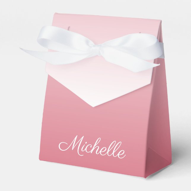 Personalisierter Gradientenrosa Geschenkschachtel (Vorderseite)