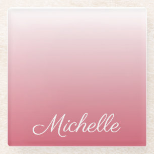 Personalisierter Gradientenrosa Glasuntersetzer