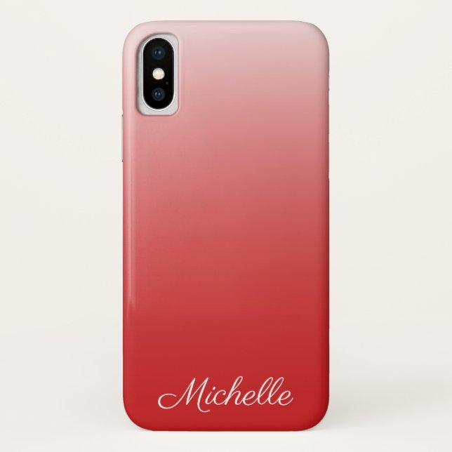 Personalisierter Gradientenrot Case-Mate iPhone Hülle (Rückseite)